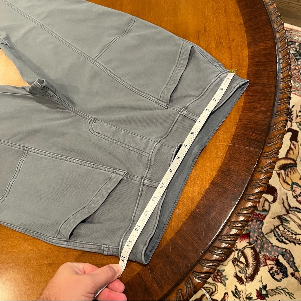 SPANX Stretch Twill Straight Leg Pant Hazy Blue Gray Large Pull On Relaxed - Picture 13 of 16